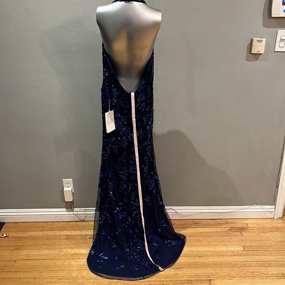 Mac Duggal FLORAL EMBELLISHED HALTER GOWN NWT style 5484 - Picture 8 of 17